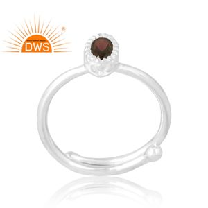 Anillo de piedras preciosas granate Natural de Plata de Ley 925, joyería personalizada para mujer, regalo para ella - Product Image 1
