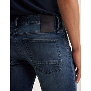 Cotton <b>Men's</b> Dark Aged <b>Slim</b> <b>Fit</b> <b>Shorts</b> Breathable Blue Denim Style <b>Short</b> Length Jeans Zipper Natural Pattern Design - Product Image 5