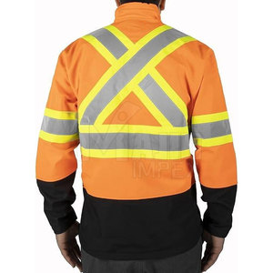 เสื้อแจ็คเก็ตนิรภัยสะท้อนแสงแบบเรืองแสง สำหรับงานก่อสร้างกลางแจ้ง มองเห็นได้ชัดเจน - Product Image 5