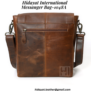 Sac Messager Homme en Cuir Chasseur Premium, Sacoche de Bureau en Cuir Rigide Ciré Bandoulière - Product Image 3