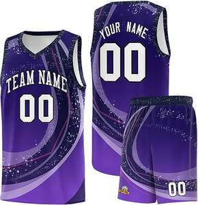 Vêtements de basket-ball Sublimation Jeunes pour homme et femme Ensemble uniforme de basket-ball réversible Maillot de basket-ball personnalisé - Product Image 1