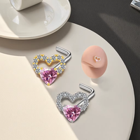 Anneau de piercing nasal en forme de L avec cœur, en acier inoxydable, nouveau, tendance, bijoux indiens pour femmes et hommes