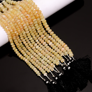 Cuentas de zafiro, cuentas lisas con forma de Rondelle de zafiro amarillo, cuentas de piedras preciosas de zafiro amarillo, cuentas de zafiro para la fabricación de joyas - Product Image 3
