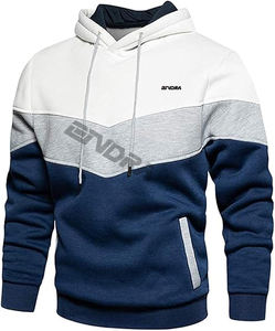 Ondra เสื้อสเวตเตอร์ลำลองมีฮู้ดของผู้ชาย, เสื้อแฟชั่นแขนยาวผ้าฟลีซแบบสวมหัวมีกระเป๋า - Product Image 1