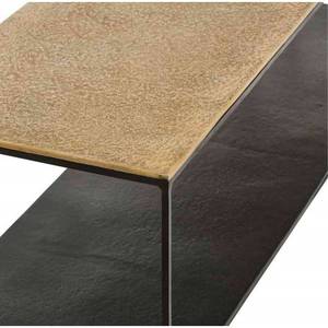 Mesa de Centro Moderna de Aluminio y Hierro con Superficie Rectangular, Mesa de Té de Altura Baja para Sala de Estar y Dormitorio - Product Image 4