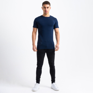 Logo personnalisé couleur T-shirt ajusté à manches courtes hommes vêtements vêtements de sport 100% coton été Slim Fit t-shirts - Product Image 3