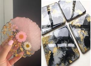 Posavasos de resina de la mejor calidad, posavasos de resina con forma de Color de tamaño personalizado, decoración de lujo hecha a mano de alta calidad para el hogar, Hotel, cocina - Product Image 3