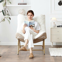 Fauteuil inclinable confortable et rembourré avec structure métallique, hauteur réglable, design moderne pour salon et chambre à coucher
