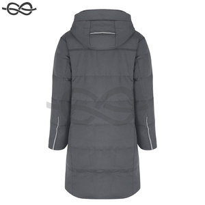 Abrigos de invierno informales para hombre, chaqueta acolchada larga con capucha y cremallera completa, ropa de abrigo cálida a prueba de viento para clima frío, Material de tela - Product Image 4