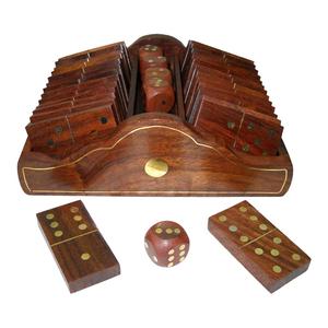 Haute qualité maison décorative artisanat indien article nouveau Design 2025 gros personnalisé bois jeu dominos boîte voyage Domino - Product Image 4