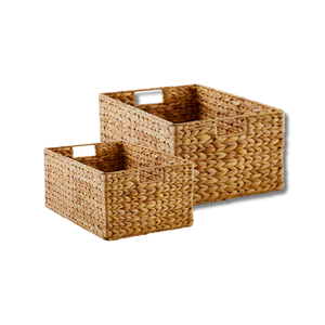 Wholesale Sustainable Handwoven Rectangle WATER HYACINTH <b>BASKET</b> With Iron Frame Lid Customizable Vietnam-Made <b>Laundry</b> Organizer - Product Image 1