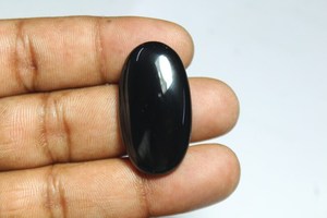 สวยงามชั้นไนสีดํา Cabochon เครื่องประดับที่ดีที่สุดทําหินที่น่าทึ่งนิลสีดําอัญมณีนิลสีดําอัญมณีหลวมและหิน OEM - Product Image 4