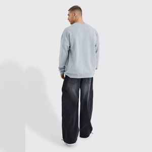 Jean baggy noir uni respirant le plus vendu, coupe bootcut en denim délavé vintage, idéal été, hiver, automne, printemps, personnalisable avec logo OEM - Product Image 2