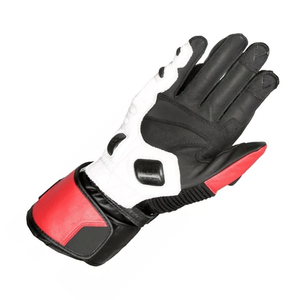 New Breathable Winter Track Racing Leather Motorbike Riding Gloves Armoured Racing Red/Black/White Unisex - Product Image 3