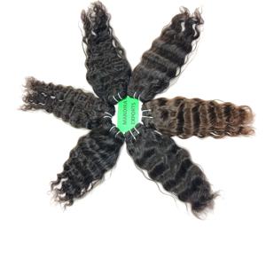 100% cutícula sin procesar alineada 7*7 cierre ondulado onda profunda paquetes naturales templo indio extensiones de cabello humano - Product Image 4