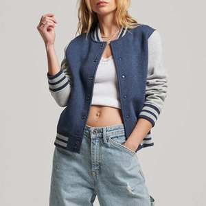 Cómoda chaqueta universitaria larga de calle para mujer para adultos colección de invierno lana de punto con relleno de algodón a prueba de viento - Product Image 6