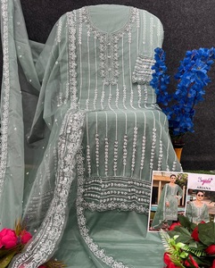 Ropa étnica de diseñador paquistaní indio, traje Salwar de Organza pura, trabajo bordado elegante, fiesta étnica, boda, Festival, ropa para mujer - Product Image 1