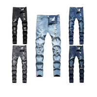 Nouveautés Smog Bleu Hommes Stretch Skinny Jeans Mode Casual Slim Fit Denim Pantalon Marque Masculine