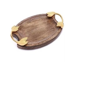 Direct Factory Supply Large Rectangular Wooden Serving <b>Tray</b> with Metal Handles Multipurpose <b>Kitchen</b> <b>Trays</b> Food Decorative <b>Trays</b> - Product Image 5