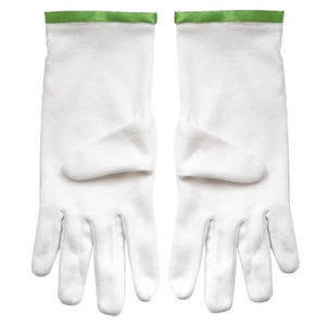 Masonic FreKNIGHTS Gants en coton blanc avec bordures vertes SCOTTISH RITE GANTS par ST. ANDREW - Product Image 1