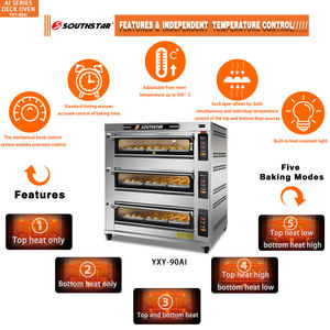 <span class=keywords><strong>Four</strong></span> à gaz Southstar à 3 niveaux et 9 plateaux, grande capacité, adapté aux hôtels, aux magasins et aux cantines, avec un panneau de commande facile - Product Image 5