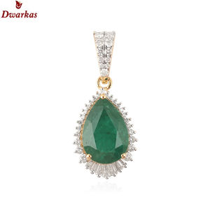 Wholesale custom fashion gold plated Elegant 925 sterling silver emerald multi gemstone pendant necklace-high-grade gift - Product Image 1