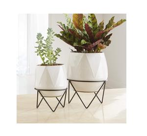 Elegante maceta de metal con soporte Elegante exhibición de plantas de interior para decoración del hogar Uso en interiores y jardines Acabado con recubrimiento en polvo - Product Image 2