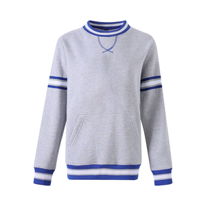 Sweat-shirt unisexe Zeta gris en laine imprimée et brodée, col rond, décontracté, hiver, doublé, écologique, délavé à l'acide sur le devant - Product Image 1