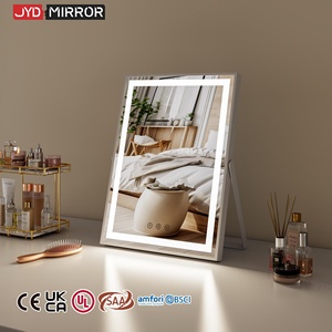 <span class=keywords><strong>Espejo</strong></span> de Maquillaje LED con Marco de Hierro Cuadrado, Blanco, de 30x41cm, Doble Color, Venta al Por Mayor - Product Image 1