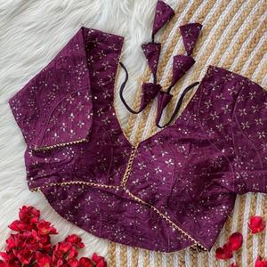 Look élégant Collection Premium Couleur étonnante Nouveau Designer Mono Soie Avec Séquence Travail blouse Femme Fabricant De Mode - Product Image 1