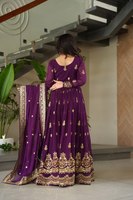 Vestido de Fiesta Premium de Diseñador, Listo para Usar, con Lentejuelas y Bordado Zari, Sin Arrugas, para Bodas, Diwali, 2025