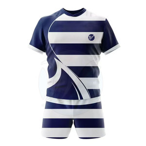 Uniforme de Rugby Personalizado con su Propio Logotipo, Tallas Grandes, Secado Rápido, Mangas Cortas, 100% Poliéster, Personalizado para Equipos - Product Image 1