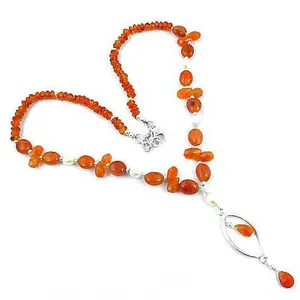 Collier pendentif goutte d'eau classique en argent 925 avec perles pour femme, idéal pour le quotidien, cadeau, bijoux - Product Image 1