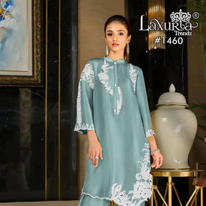 Indien ethnique femmes broderie florale tunique été femmes tunique O décolleté et bas avec coupe travail manches longues tunique décontractée - Product Image 3