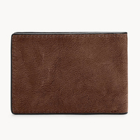 Dompet Lipat dua kulit asli ramping mewah kualitas tinggi dompet anti-maling dompet pria Logo kustom desain baru