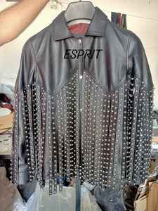 Chaqueta de Cuero con Flecos para Mujer, Diseño Personalizado 2026, Remaches, Forro Transpirable, Costuras Finas, Estilo Vintage - Product Image 3