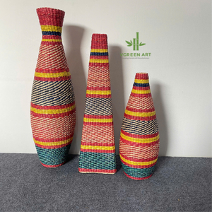 PRODUIT BEST-SELLER Vases en herbe de mer Décoration Vase à fleurs séchées Table Décoration nordique en bambou en bois Décoration de la maison Décoration de la pièce Écologique - Product Image 2