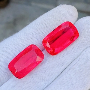 Pierre précieuse en forme de coussin en rubis naturel, pierre taillée en vrac, taille calibrée pour la fabrication de bijoux, teinte claire en rubis - Product Image 2