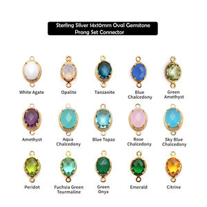 Pendentif double caution en quartz tanzanite en argent sterling 925 avec breloque de collier de pierres précieuses à broches ovales en vermeil pour la fabrication de bijoux fins - Product Image 6