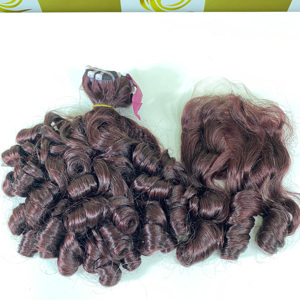 Extensions de cheveux Remy vietnamiens Meilleure qualité Bouncy Curls Fashional Orange Couleur personnalisée pour les femmes noires Toutes les longueurs disponibles - Product Image 3