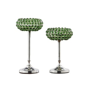 Soporte de vela de candelita de Metal y cuentas de cristal plateado recién llegado para el hogar y la decoración de mesa de boda centros de mesa - Product Image 3