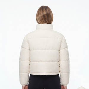 2026 Bubble Puffer Winter Warm Hooded <b>Jacket</b> Women Fashion <b>Cropped</b> Coats Long Sleeve Outerwear Zipper Casual Padded <b>Jacket</b> - Product Image 4