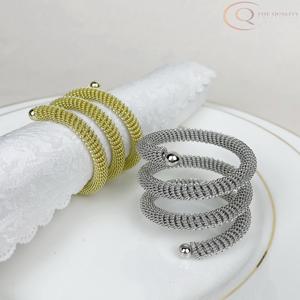 แหวนรองผ้าเช็ดปากโลหะดีไซน์หรูหรา พร้อมการตกแต่งระดับพรีเมียม สำหรับงานแต่งงาน งานเลี้ยงอาหารค่ำ ใช้งานได้ทุกวัน เป็นมิตรกับสิ่งแวดล้อม เหมาะสำหรับงานเฉลิมฉลอง - Product Image 5