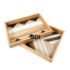 Multipurpose Use Handmade Decorative Tray Breakfast Serving Wooden Tray Natural Finishing Serving Tray - Product Image 5