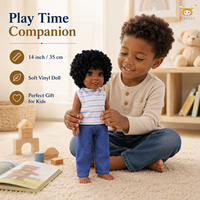 Poupée TUSALMO personnalisée de 14 pouces pour filles afro-américaines, en vinyle souple, cheveux bouclés, jouet éducatif interactif, OEM ODM
