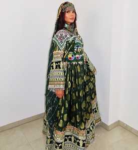 ชุดเดรสดีไซน์เนอร์สำหรับทั้งชายและหญิงชุดเดรสปักลายเหรียญปอมปอมปอมลูกไม้ลายวัฒนธรรมชาติพันธุ์อัฟกานิสถานปักกระดุมธรรมชาติ - Product Image 3