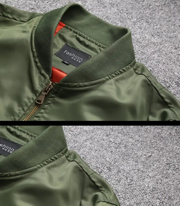 Chaqueta bomber de sarga de algodón personalizada al por mayor, chaqueta bomber Ma-1 de fabricante de vuelo para hombre - Product Image 2