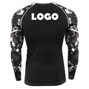 เสื้อรัดรูปผ้าสแปนเด็กซ์ BJJ พิมพ์ซับลิเมชันได้ตามต้องการแห้งเร็วใช้ได้ทั้งชายและหญิงเสื้อกีฬาแขนยาวระบายอากาศได้ดี - Product Image 2