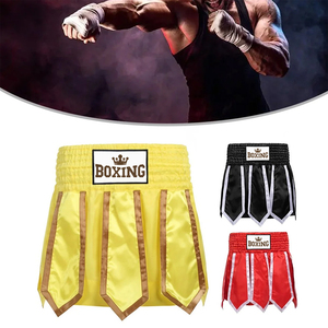 Pantalones cortos de boxeo de diseño personalizado para hombre, ropa de entrenamiento de Color amarillo para Fitness Fight MMA Mauy Thai Kickboxing Trunks - Product Image 3