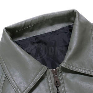 Chaqueta de Cuero Personalizada de Alta Calidad al por Mayor, 100% Piel de Vaca, Ecológica, Ligera, con Logotipo Frontal para Hombre - Product Image 2